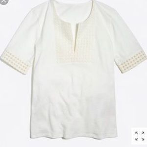 J Crew Factory Embroidered Eyelet T-shirt NWT!